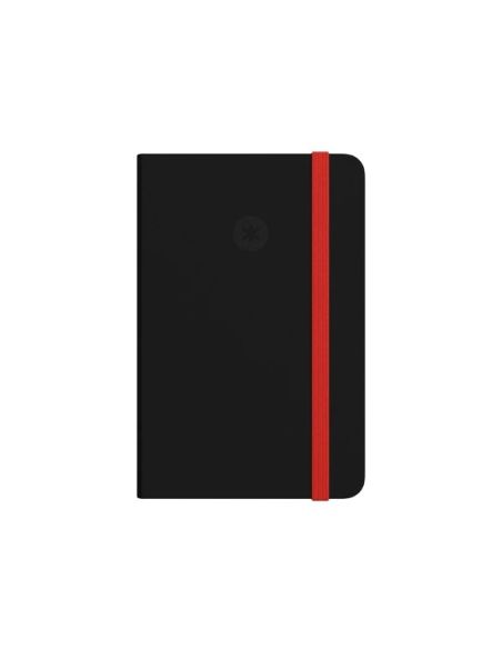 Cuaderno Con Gomilla Antartik Notes Tapa Blanda A5 Hojas Cuadricula Negro Y Rojo 80 Hojas 80 Gr Fsc.