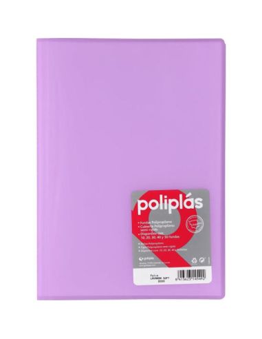 Carpeta 40 Fundas   Poliplás Traslúcidos A4 Lavanda Soft
