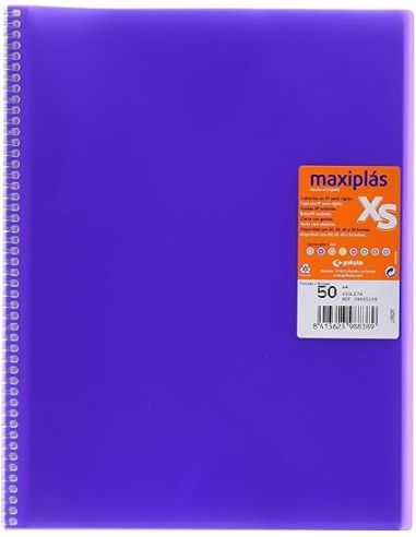 Carpeta 50 Fundas Espiral Maxiplás Pp Xs A4 Violeta