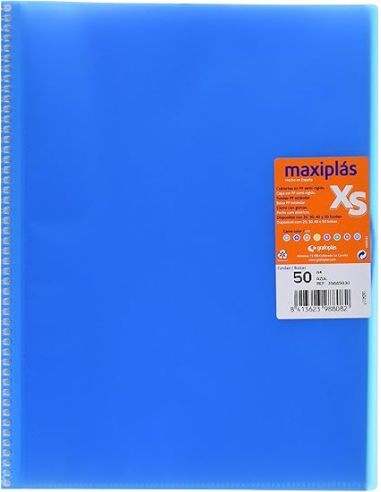 Carpeta 50 Fundas Espiral Maxiplás Pp Xs A4 Azul