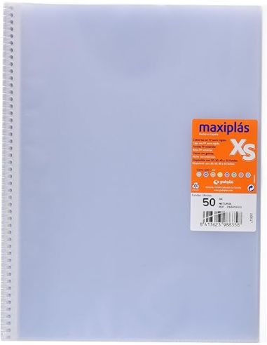 Carpeta 50 Fundas Espiral Maxiplás Pp Xs A4 Incoloro