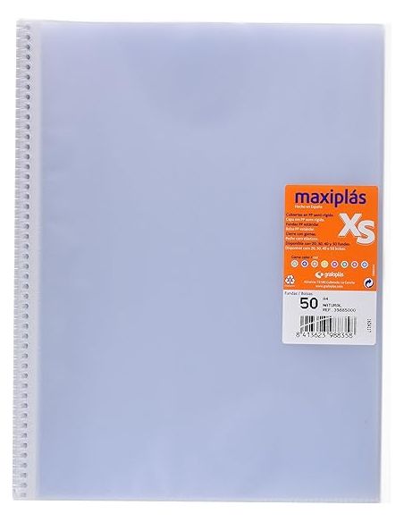 Carpeta 50 Fundas Espiral Maxiplás Pp Xs A4 Incoloro