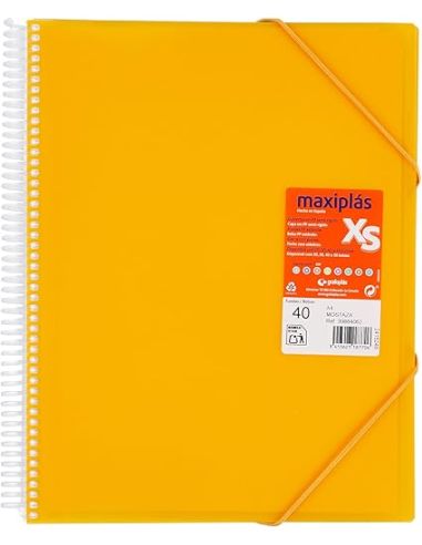 Carpeta 40 Fundas Espiral Maxiplás Pp Xs A4 Mostaza