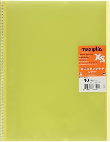 Carpeta 40 Fundas Espiral Maxiplás Pp Xs A4 Amarillo