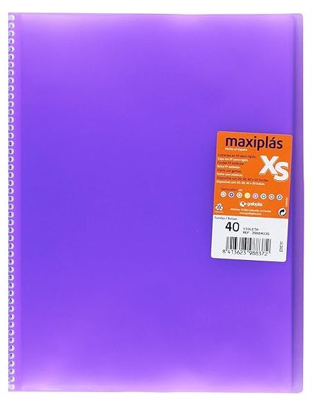Carpeta 40 Fundas Espiral Maxiplás Pp Xs A4 Violeta