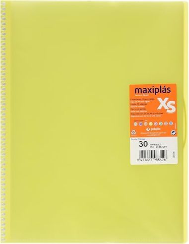 Carpeta 30 Fundas Espiral Maxiplás Pp Xs A4 Amarillo