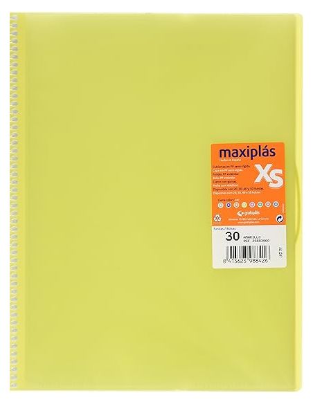 Carpeta 30 Fundas Espiral Maxiplás Pp Xs A4 Amarillo