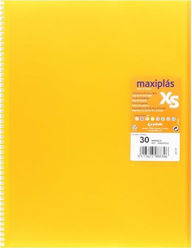 Carpeta 30 Fundas Espiral Maxiplás Pp Xs A4 Naranja