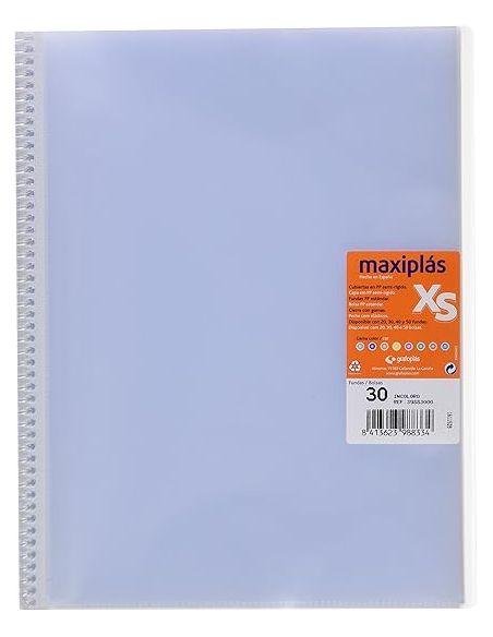 Carpeta 30 Fundas Espiral Maxiplás Pp Xs A4 Incoloro