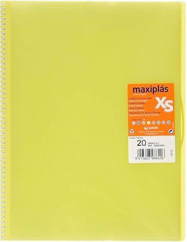 Carpeta 20 Fundas Espiral Maxiplás Pp Xs A4 Amarillo