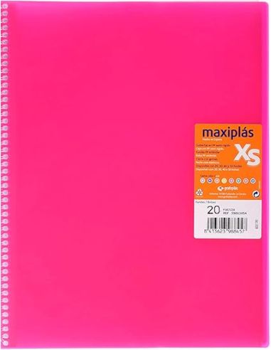 Carpeta 20 Fundas Espiral Maxiplás Pp Xs A4 Fucsia