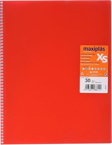 Carpeta 20 Fundas Espiral Maxiplás Pp Xs A4 Rojo