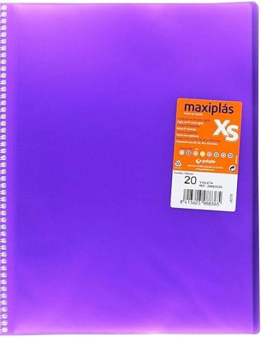 Carpeta 20 Fundas Espiral Maxiplás Pp Xs A4 Violeta