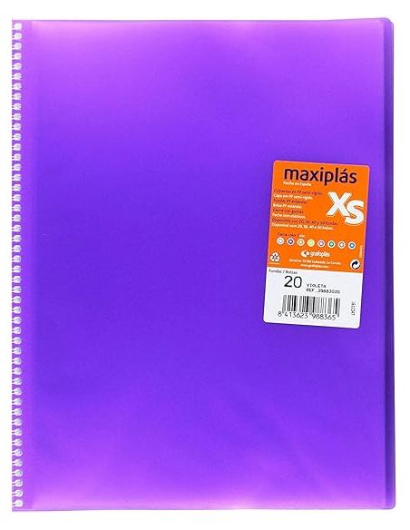 Carpeta 20 Fundas Espiral Maxiplás Pp Xs A4 Violeta