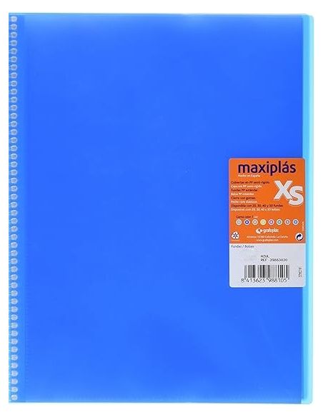 Carpeta 20 Fundas Espiral Maxiplás Pp Xs A4 Azul