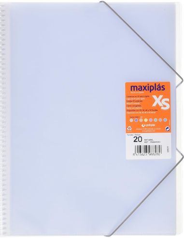 Carpeta 20 Fundas Espiral Maxiplás Pp Xs A4 Incoloro