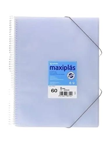Carpeta 60 Fundas Espiral Maxiplás Pp Traslúcidos Con Sobre A4 Incoloro