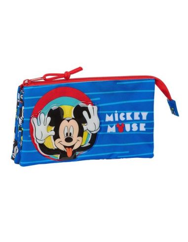 Bolso Escolar Safta Portatodo Mickey Mouse "Me Time" Triple 220X30X120 Mm