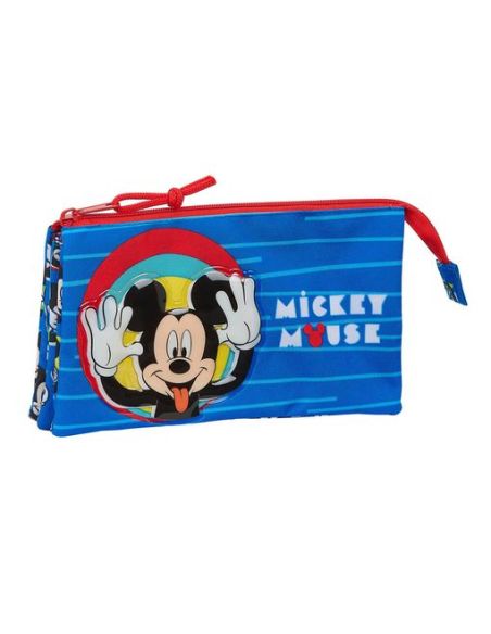 Bolso Escolar Safta Portatodo Mickey Mouse "Me Time" Triple 220X30X120 Mm