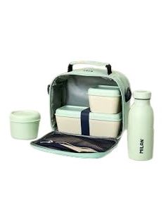 Bolsa Isotérmica Porta Alimentos Con 3 Recipientes (3,5 L) Serie 1918, Verde