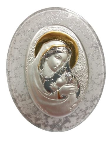 Caja Cristal  Murano Metal Pulid. 9,5X7,5Cm Maternidad