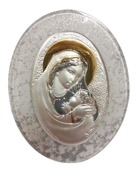 Caja Cristal  Murano Metal Pulid. 9,5X7,5Cm Maternidad