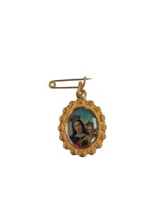 Medalla alfiler dorado 2,5x2cm María Auxiliadora
