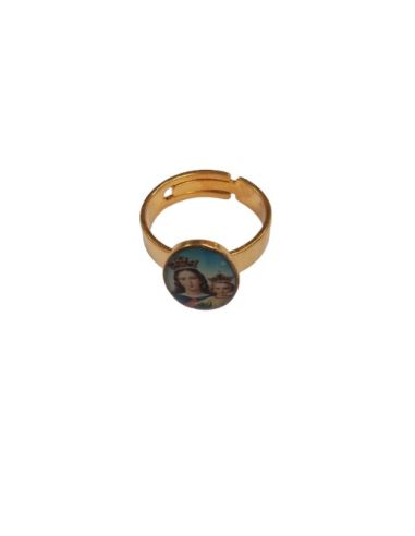 Anillo dorado ajustable María Auxiliadora
