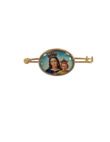 Alfiler dorado calado 2cm  María Auxiliadora