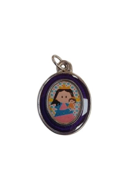 Medalla metal oval esmaltada 2,5cm cómic María Auxiliadora