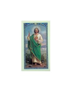 Estampa Plastificada C/Oracion 6,5X11Cm San Judas Tadeo