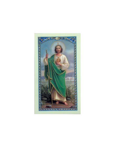 Estampa Plastificada C/Oracion 6,5X11Cm San Judas Tadeo