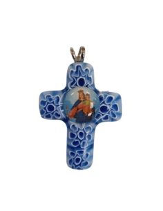 Cruz colgante murano 3cm María Auxiliadora