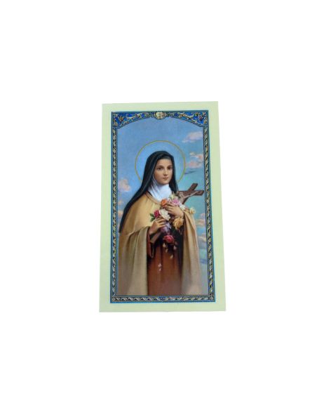 Estampa Plastificada C/Oracion 6,5X11Cm Santa Teresita