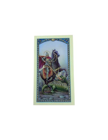 Estampa Plastificada C/Oracion 6,5X11Cm San Jorge