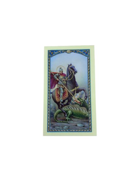 Estampa Plastificada C/Oracion 6,5X11Cm San Jorge