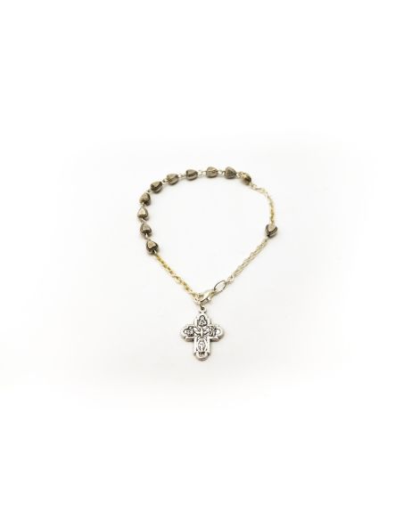 Pulsera Corazones Metal Plateada