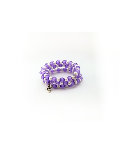 Brazalete Cuadriple Morado Medalla + Cruz