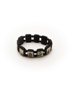 Brazalete Pulsera Grande Negro, Foto En B/N