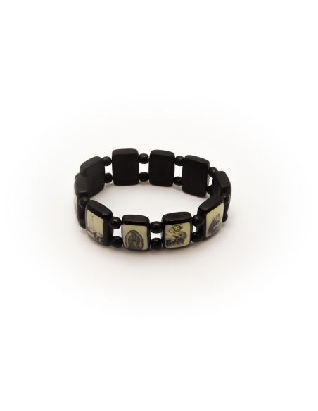 Brazalete Pulsera Grande Negro, Foto En B/N