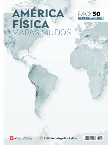 Mapa Mudo America Fisico Vicens Vives