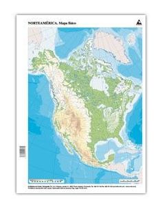 Mapa Mudo Color America Norte Fisico Cumio