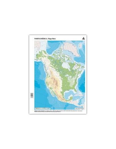 Mapa Mudo Color America Norte Fisico Cumio|Libreriasalesiana