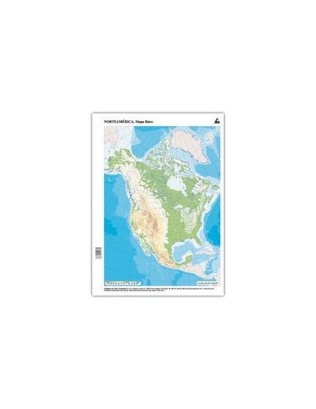 Mapa Mudo Color America Norte Fisico Cumio|Libreriasalesiana