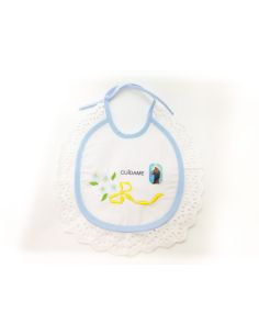 Babero Bordado Maria Auxiliadora Azul