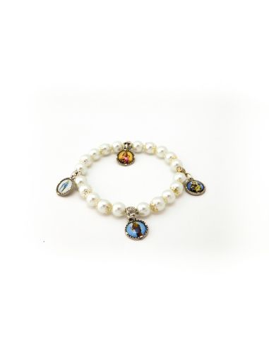 Brazalete Cristal Metal Azul  Auxil/Carmen/Antonio/Milagrosa