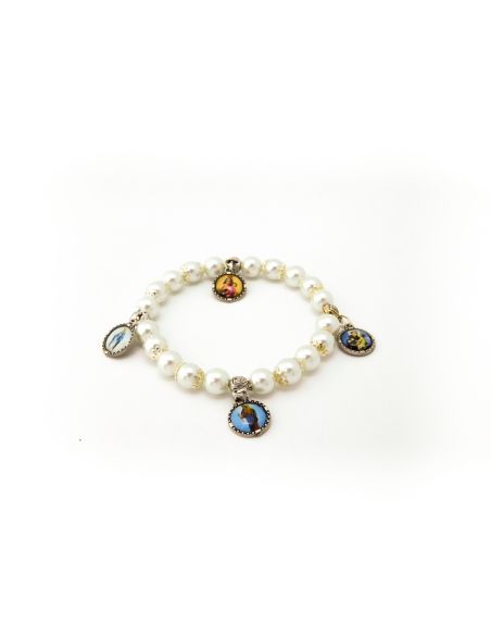Brazalete Cristal Metal Azul  Auxil/Carmen/Antonio/Milagrosa