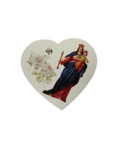 Iman Madera Corazon 60X60 mm C/Cristal Auxiliadora