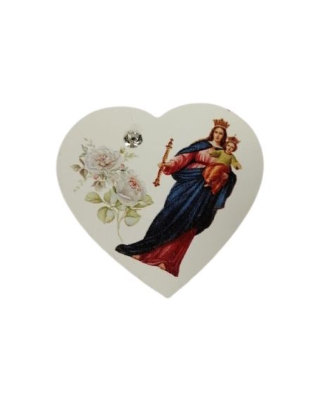 Iman Madera Corazon 60X60 mm C/Cristal Auxiliadora