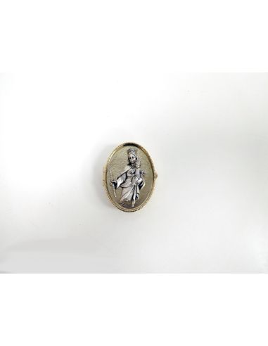 Pastillero Metal Dorado/Plateado 5Cm Auxiliadora